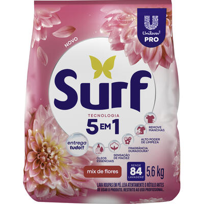 Lava Roupas em Pó Surf Mix de Flores 5,6kg