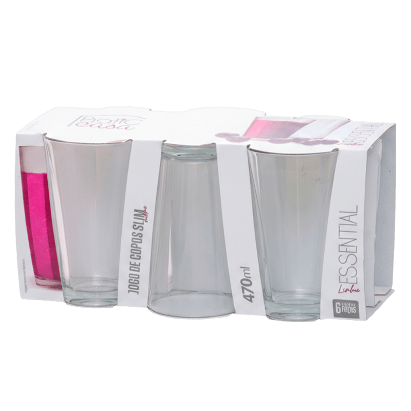 Jogo de Copo Prat Casa Slim 470 Ml 6 Peças Un