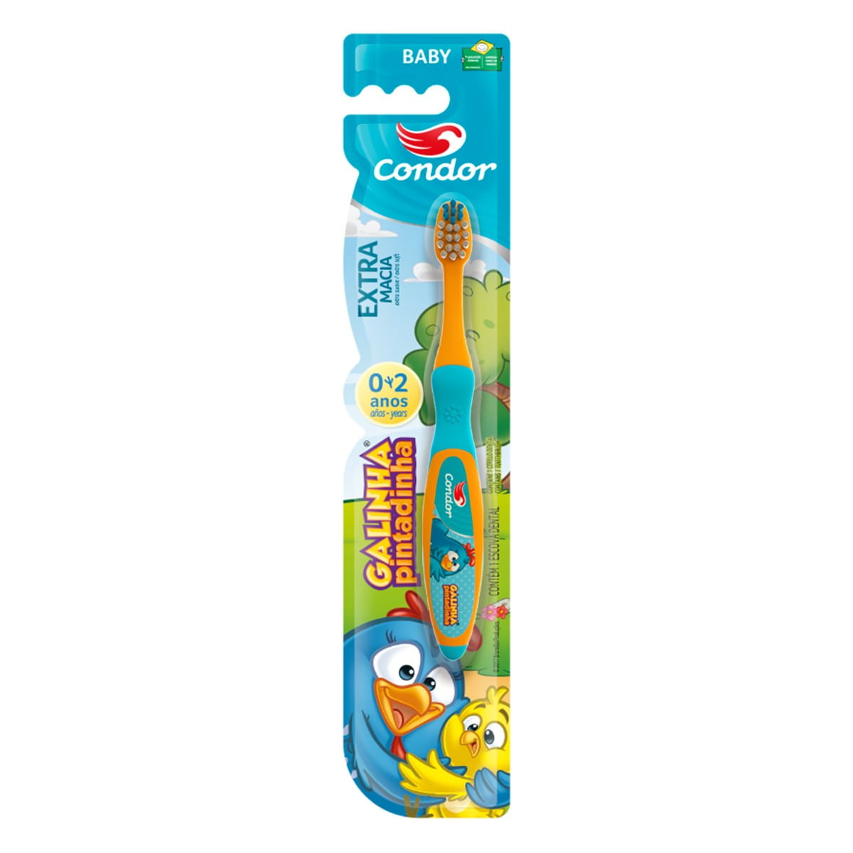 Escova Dental Extramacia Galinha Pintadinha CONDOR Baby Cabeça P