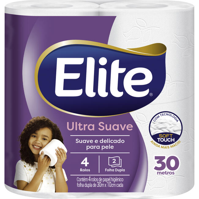 Papel Higiênico Elite Folha Dupla 30m 4 rolos
