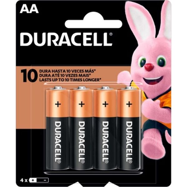 Pilha Duracell Alcalina AA - Com 4 Pilhas