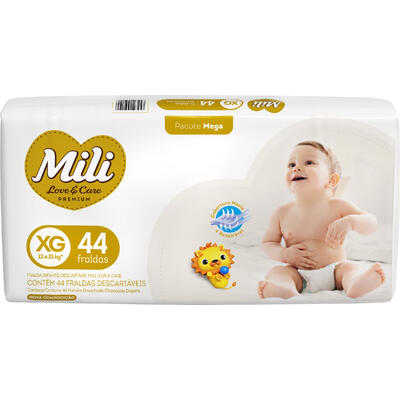 Fralda Descartável Mili Love e Care Mega XG 44 un