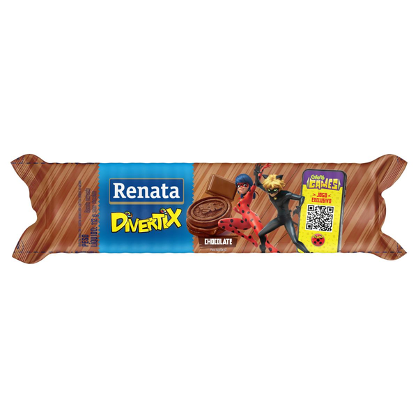 Biscoito Recheado Divertix Renata 112g - Chocolate