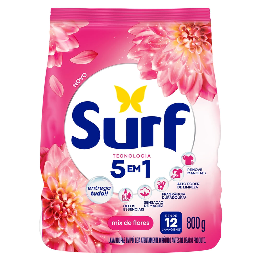 Lava Roupa SURF 5em1 Mix de Flores 800g