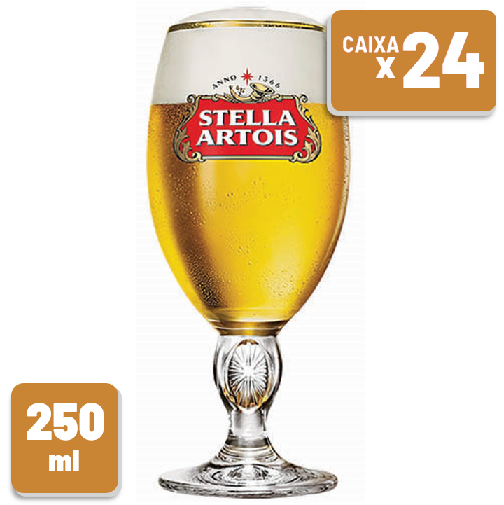 Cálice Stella Artois Vidro 250ml Caixa c/ 24 un