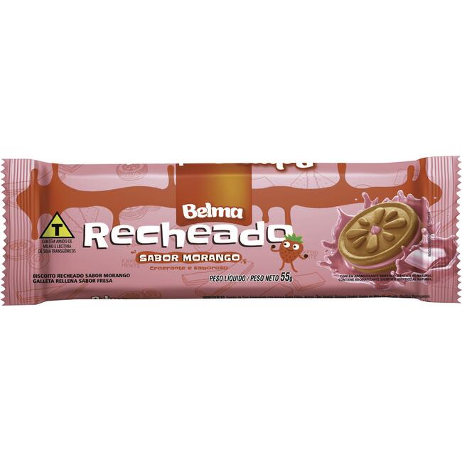 Biscoito Recheado Belma Morango 55g