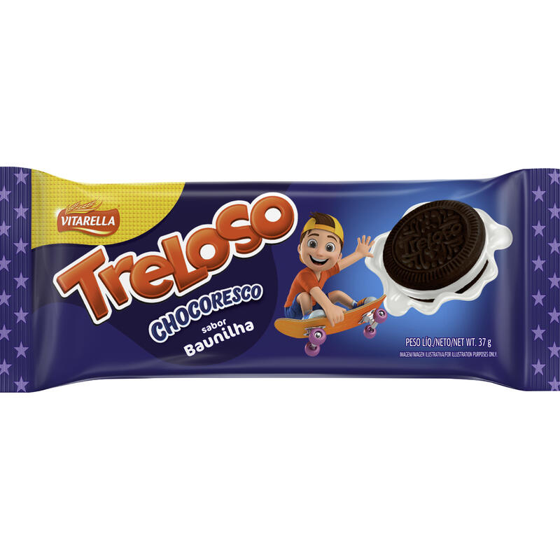 Biscoito Recheado Treloso Chocoresco Baunilha 37g