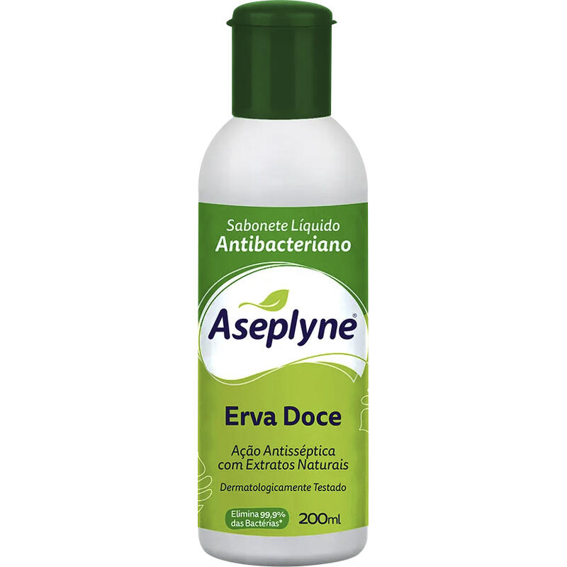 Sabonete Líquido Antibacteriano Aseplyne Erva Doce 200ml