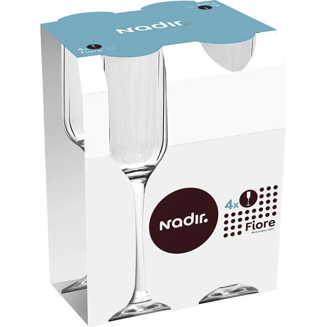 Conjunto de Taças Champagne Nadir Fiore 195ml 4 un