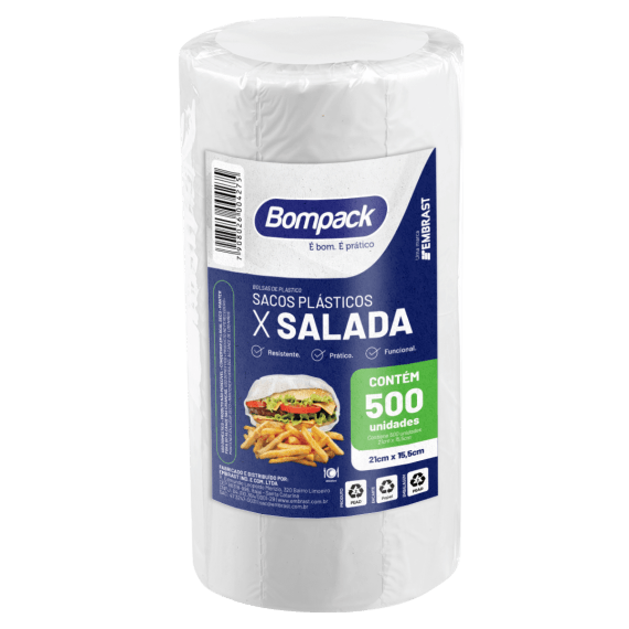 Saco para X-Salada BOMPACK 21x15,5 com 500 Unidades