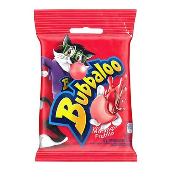 Chiclete Bubbaloo 50g - Morango - Com 10 Unidades