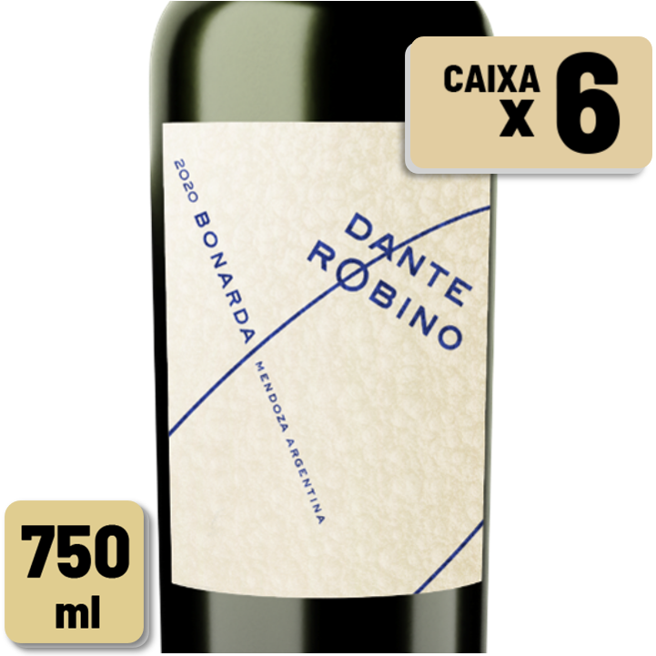 Vinho Dante Robino Bonarda Garrafa Vidro 750ml Caixa c/ 6 un