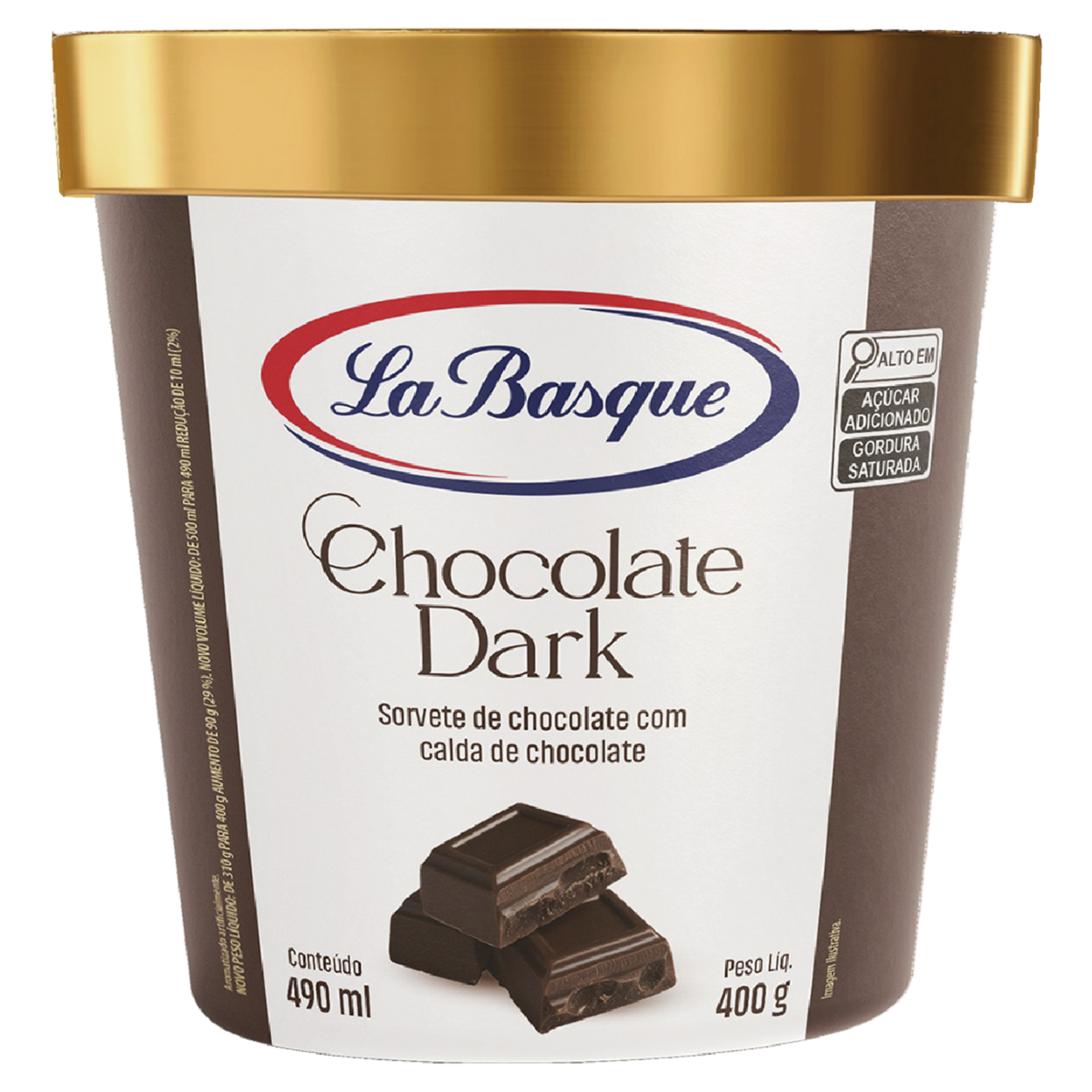 Sorvete Chocolate Dark La Basque Premium Ice Cream Pote 490ml