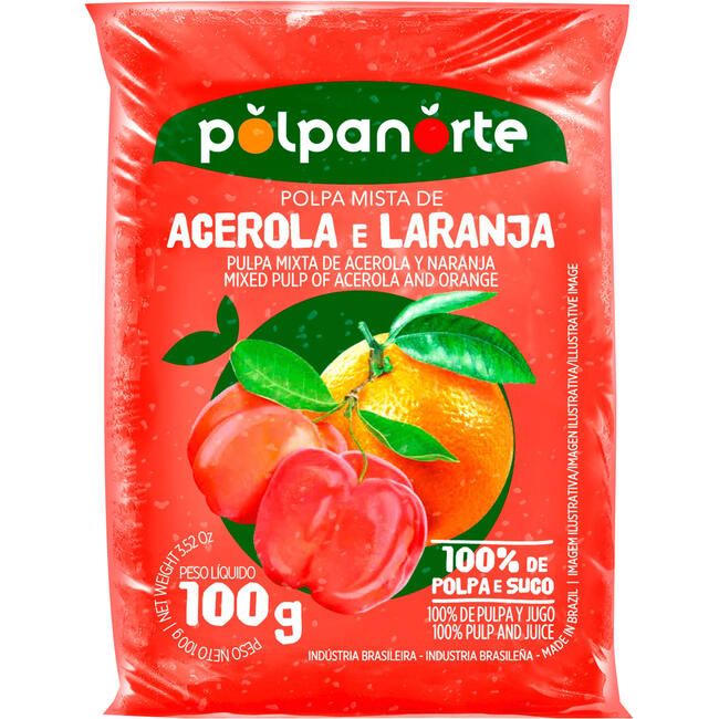 Polpa de Fruta Polpanorte Cong Acerola, Cen e lar 100g