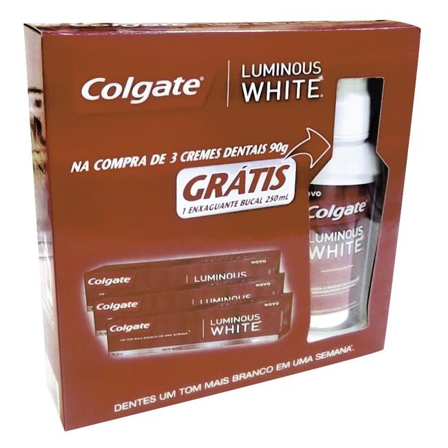 Creme Dental Colgate Luminous White 3x90g