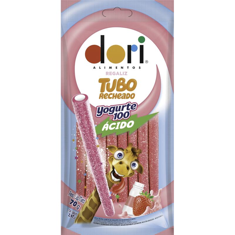 Bala de Gelatina Dori Tubo Yogurte ácido 70g
