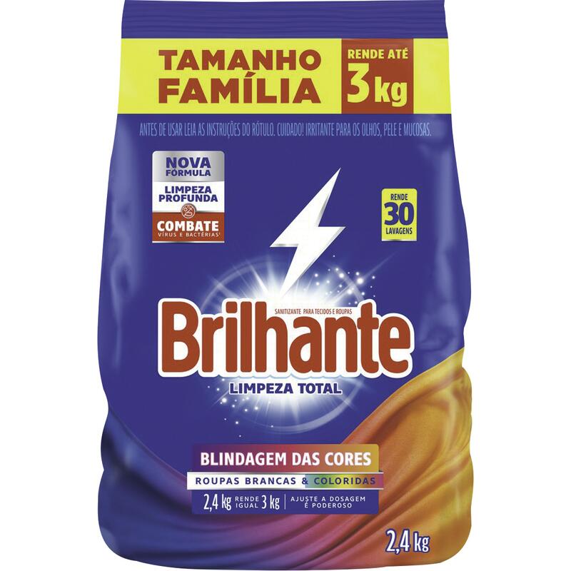 Sanitizante em Pó Brilhante Limpeza Total 2,4kg