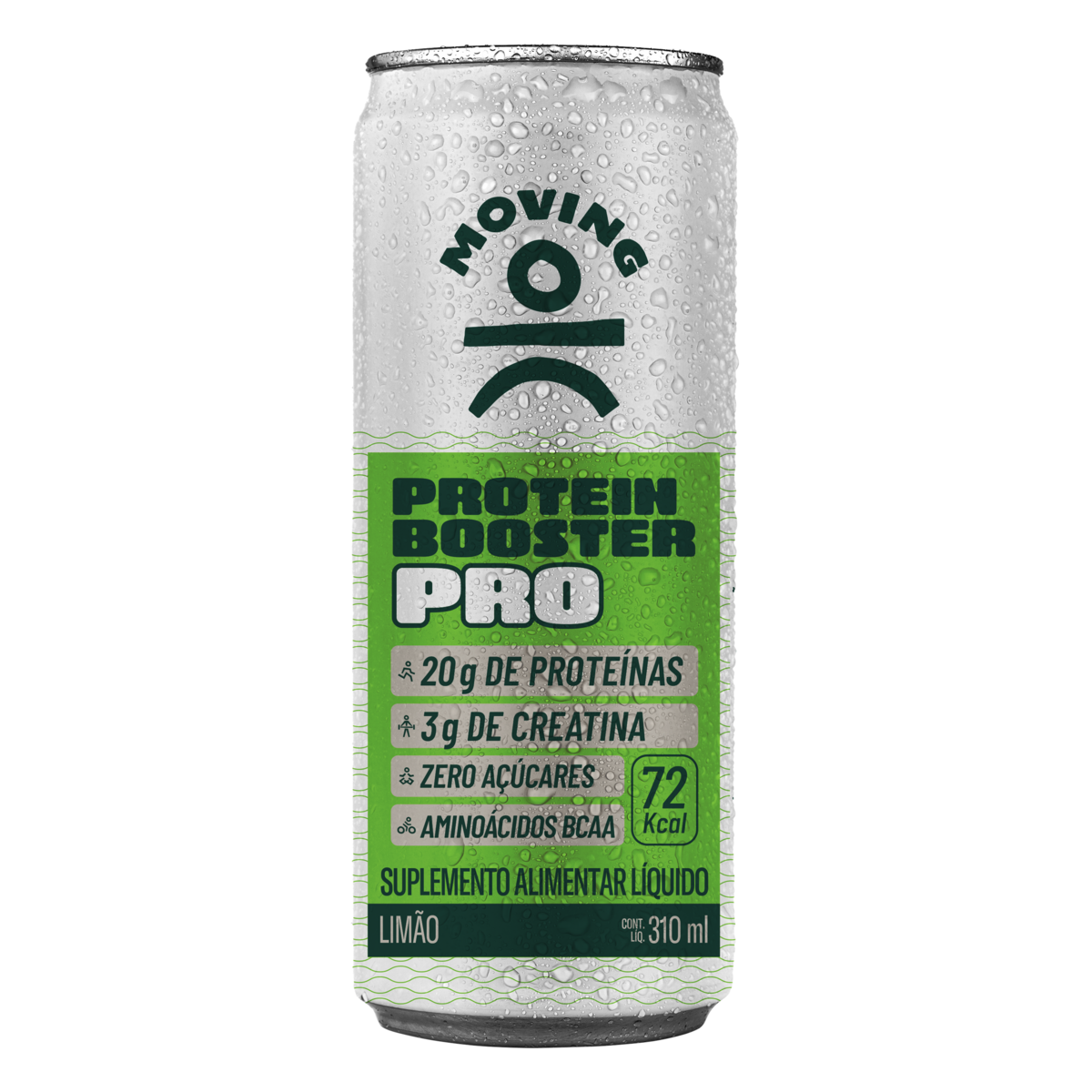 Suplemento Alimentar Líquido Limão Zero Açúcar Moving Protein Booster Pro Lata 310ml