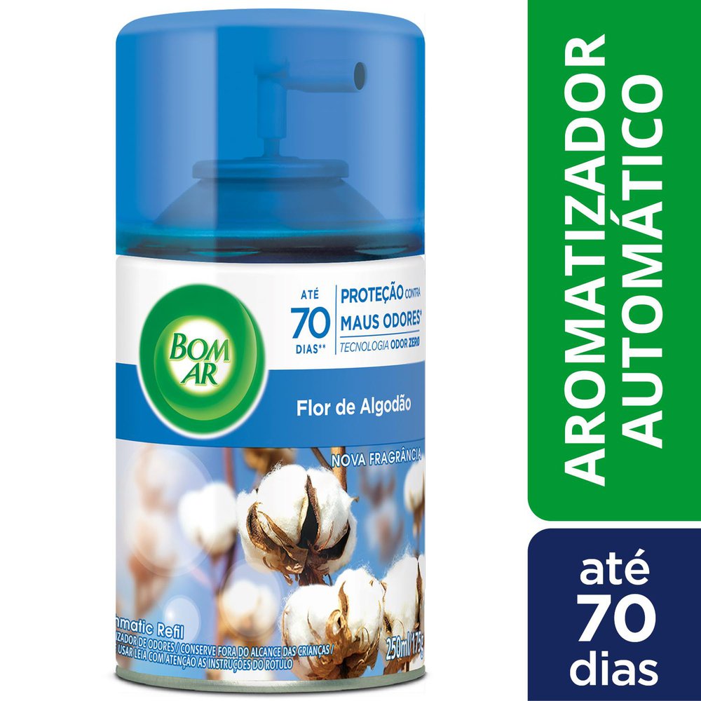 Purificador de Ar Bom Ar Air Wick Toque de Algodão Refil 250ml