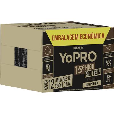 Bebida Láctea Yopro Chocolate 12x250ml