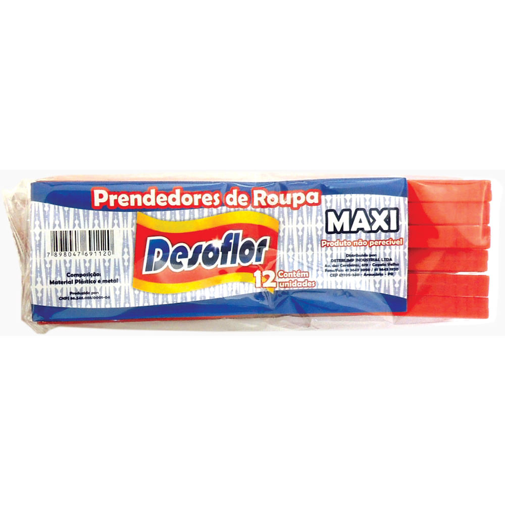Prendedores de Roupa Desoflor MAXI 12un