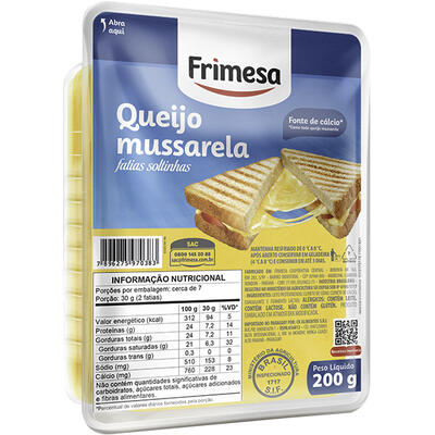 Queijo Mussarela Frimesa Fatiado 200g