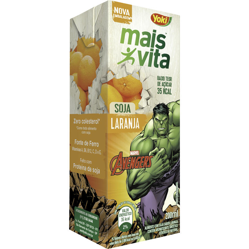 Alimento Mais Vita Yoki À Base de Soja Laranja 200ml