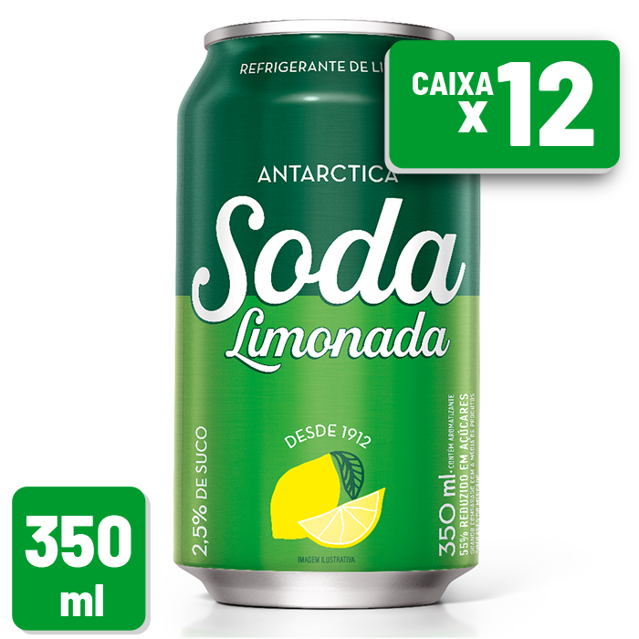Refrigerante Soda Limonada Antarctica Lata 350ml Caixa c/ 12 un