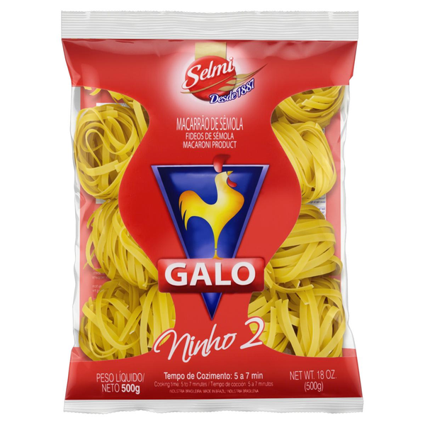 Macarrão de Sêmola Ninho 2 Galo Pacote 500g