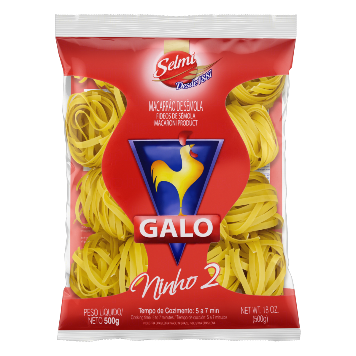 Macarrão de Sêmola Ninho 2 Galo Pacote 500g