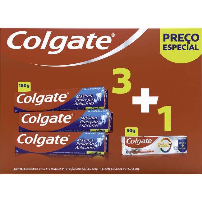 Creme Dental Colgate MPA 3x180g+ 1 total 12 50g