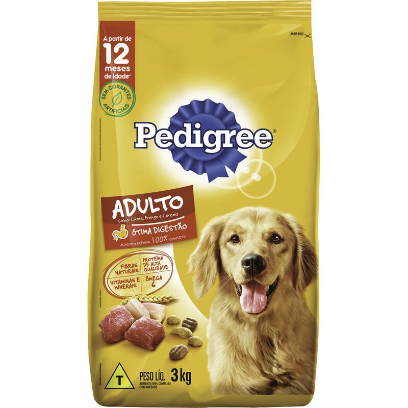Alimento para Cães Pedigree Carne, Frango e Cereais 3kg