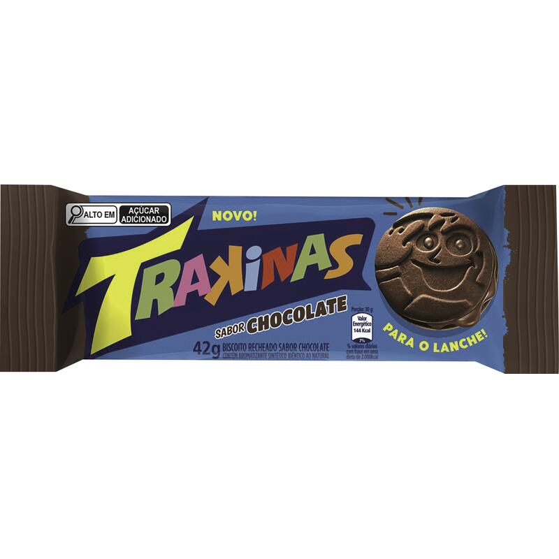 Biscoito Recheado Trakinas Chocolate 42g