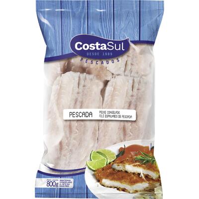 Peixe Pescada Espalmada Costa Sul Congelado 800g