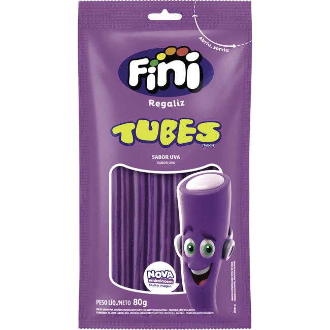 Bala de Gelatina Fini Tubes Uva 80g