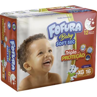 Fralda Descartável Fofura Baby Soft Sec XG 16 un