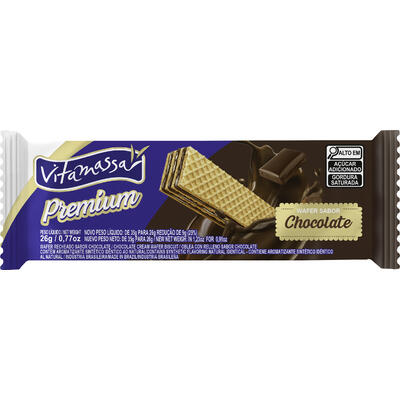 Biscoito Wafer Vitamassa Premium Chocolate 26g