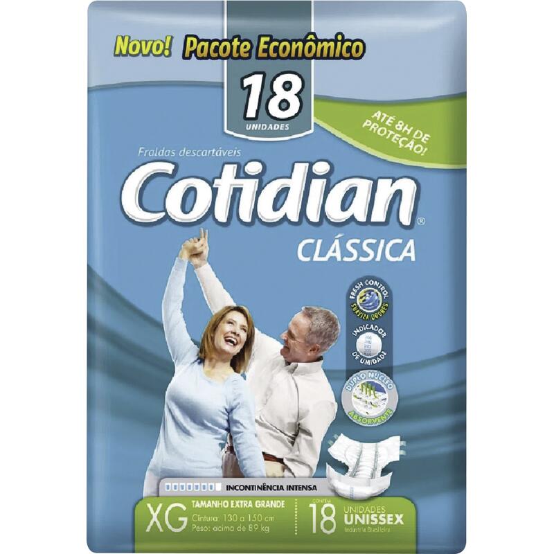 Fralda Geriátrica Cotidian Clássica Hiper XG 18 un