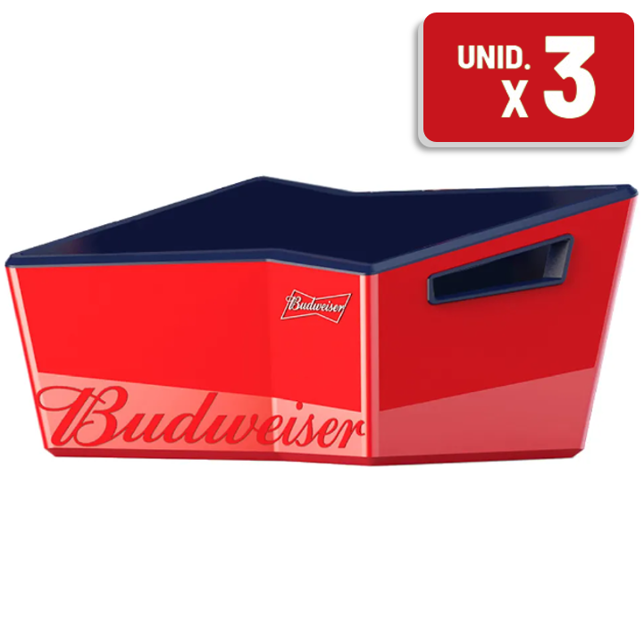 Balde Budweiser Plástico Caixa c/ 3 un