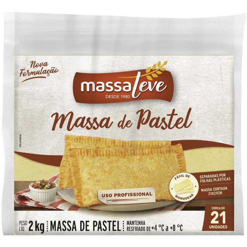 Massa para Pastel Massa Leve Cortada 2kg