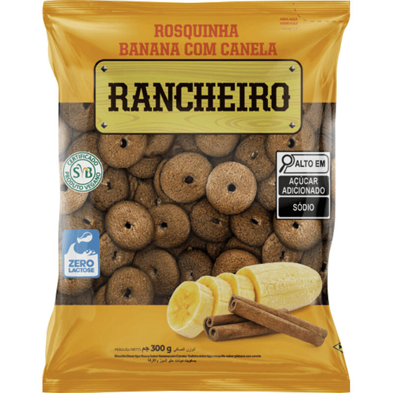 Biscoito Rosquinha Rancheiro Banana e Canela 300g