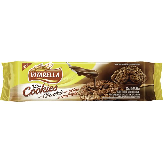 Biscoito Cookies Vitarella Chocolate 60g
