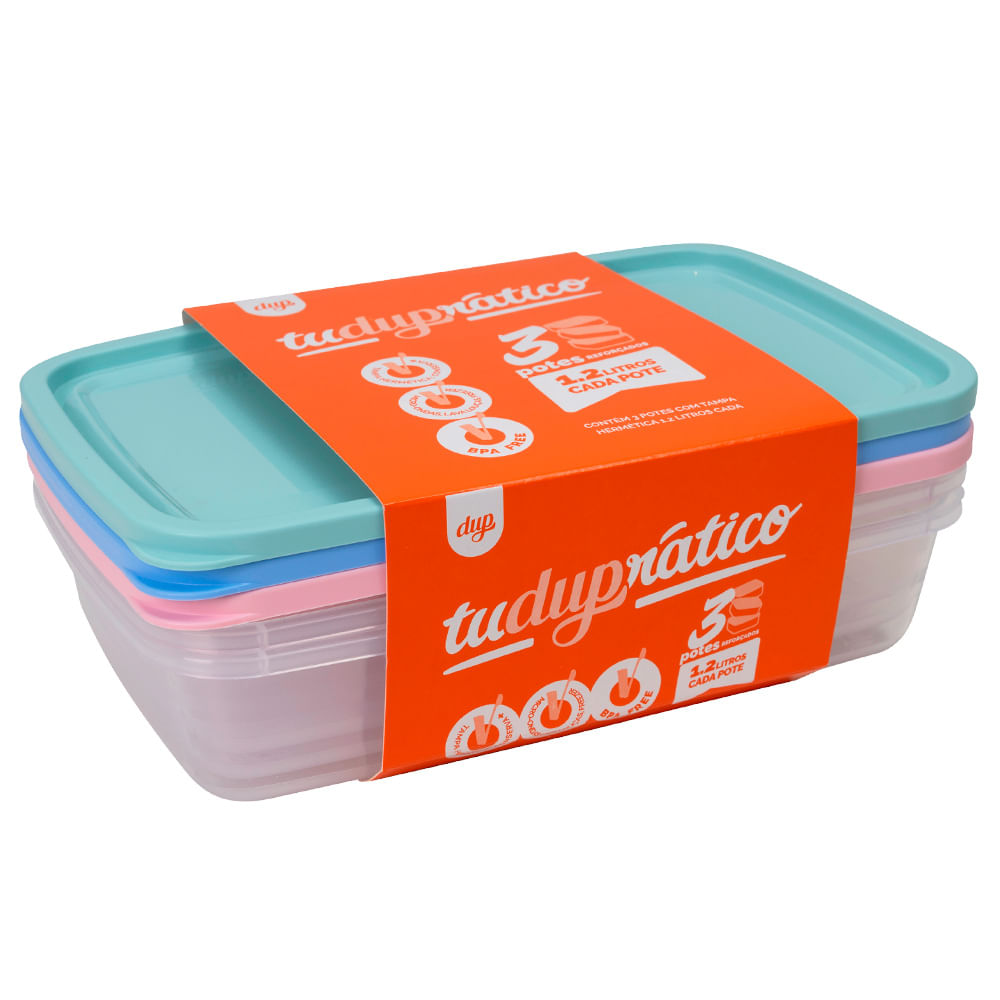Conjunto Dup 3 Potes Tuduprático Denver 1,2l Un