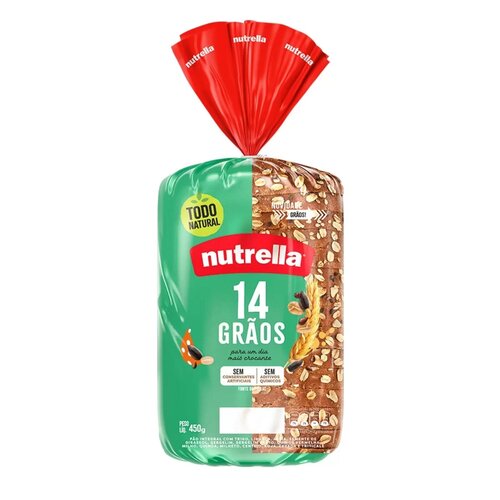 Pão Integral 14 Grãos Nutrella Pacote 450g