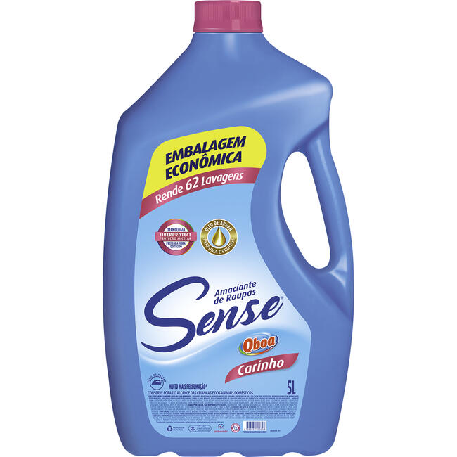 Amaciante de Roupas Sense Qboa Carinho Azul 5L