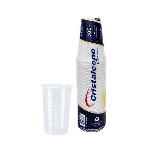 Copo Plastico Transparente Cristalcopo 500ml C/50