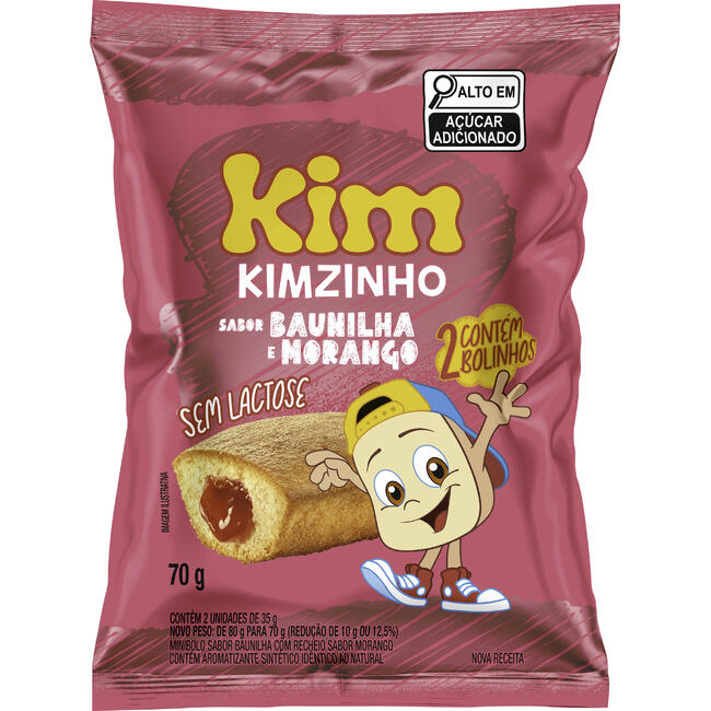 Mini Bolo Kim Baunilha com Morango 70g