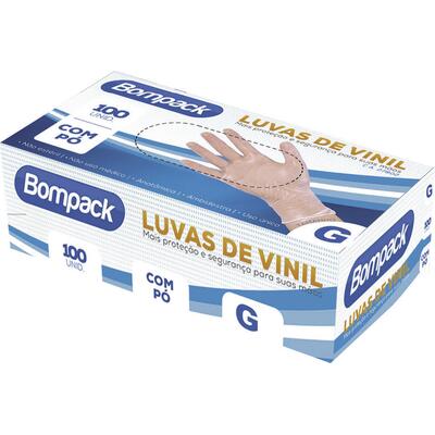 Luva de Vinil Bompack G 100 un