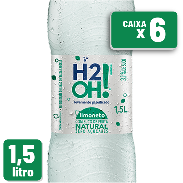 Refrigerante H2Oh Limoneto Pet 1,5L Caixa c/ 6 un