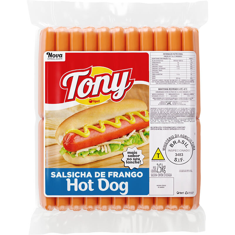 Salsicha de Frango Tony Resfriada 2,5kg
